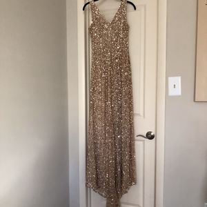 Adrianna Papel dress - Gold with beads and sequins